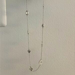 Lia Sophia Silver Necklace with Crystal accents and magnetic closure